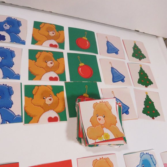 Care Bear wrapping paper squares 2 1/4 x 2ish (back of wrapping paper is white) - Picture 6 of 11